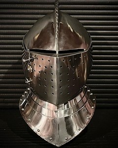 Casco Medieval de Acero Hecho a Mano, Talla Grande, Usable, para Adultos, Armadura de Caballero, Visera Funcional, Decorativo, Coleccionable JAI SHRI - Product Image 2