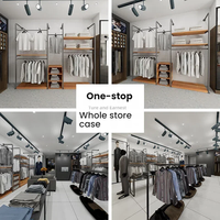 Étagère de présentation de vêtements pour hommes, sur mesure, autoportante, multi-niveaux, pour magasin de vêtements