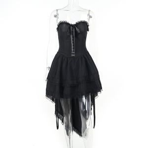 New Sexy Slim Fit Girl Dress Women Swing Dress day Addams Gothic Dark tunica Dress - Product Image 3