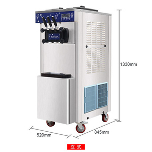 Máy làm kem tươi 25-38 L/H có màn hình LCD, máy làm sữa chua 3 vị, mới và đã qua sử dụng, dùng được cho sữa, trái cây, nước và các nguyên liệu khác - Product Image 3