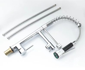 <span class=keywords><strong>Rubinetto</strong></span> da cucina moderno a 360° regolabile e <span class=keywords><strong>flessibile</strong></span> in ottone cromato con doppio beccuccio a molla, monocomando e doccetta estraibile, montaggio su piano - Product Image 6