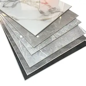 Revêtement de sol auto-adhésif en vinyle Spc à usage intérieur en PVC à motif de marbre Offre Spéciale