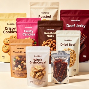 <b>Biodegradable</b> Custom Printed Kraft <b>Paper</b> PLA Lined Flat Bottom Stand up Pouch for Organic Nuts Food Packaging Bag with Window - Product Image 4