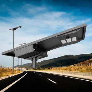 Lampadaire Solaire eclairage công cộng Solaire 120 Wát ngoài trời không thấm nước <span class=keywords><strong>LED</strong></span> năng lượng mặt trời ánh sáng đường phố với pin lithium và năng lượng mặt trời bảng điều khiển - Product Image 1