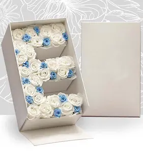 Elegant Paper Folding Carton Dad Mom Paper Flower Packaging Empty Love Letter Flower Boxes