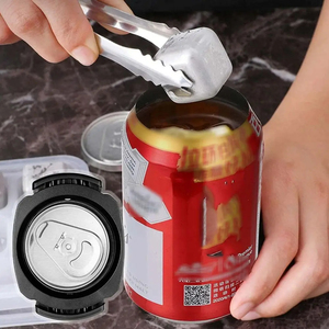 Huyo 2-en-1 Ouvre-boîte multifonctionnel portable et coupe-bouteille, décapsuleur rapide antidérapant, outil de fête en plastique plat - Product Image 1
