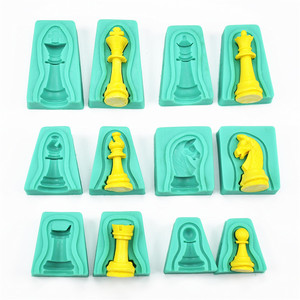 Chess <b>Silicone</b> Mold Set 8Pcs Fondant Cake <b>Baking</b> Chocolate DIY Epoxy Molding Tools Green Pink Gray White - Product Image 1