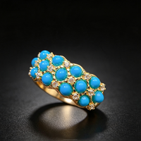 Bague en turquoise véritable, argent sterling 925, bijoux en pierres précieuses naturelles, bijoux perlés pour femmes, bande empilable délicate, cadeau