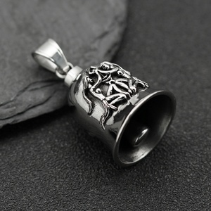 Pendentif en acier inoxydable pour homme, motif motocyclette, avec clochette des douze constellations, porte-bonheur - Grande Vente - Product Image 4