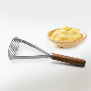 Triturador de Patatas de Acero Inoxidable, Triturador de Patatas <span class=keywords><strong>con</strong></span> Mango de Madera, Herramienta Manual de Cocina para Triturar Patatas, Aguacates y Verduras - Product Image 2