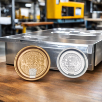 Couvercles en aluminium à décoller facilement avec logo personnalisé, en carton, couleurs argent/or, matériaux recyclés, qualité alimentaire, pour boîtes JHF