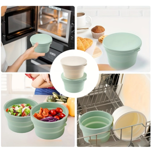 Juego de 4 Cestas de Fermentación de Pan de Silicona, Caja para Masa de Pizza Apilable con Tapa, Contenedores de Almacenamiento, Accesorios de Repostería para Cocina - Product Image 6