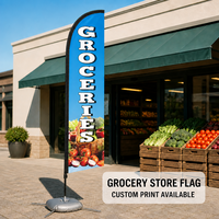 Drapeau à plumes personnalisé double face avec sublimation par transfert thermique, avec mât et base, bannière publicitaire extérieure pour la vente en gros sur la scène du marché