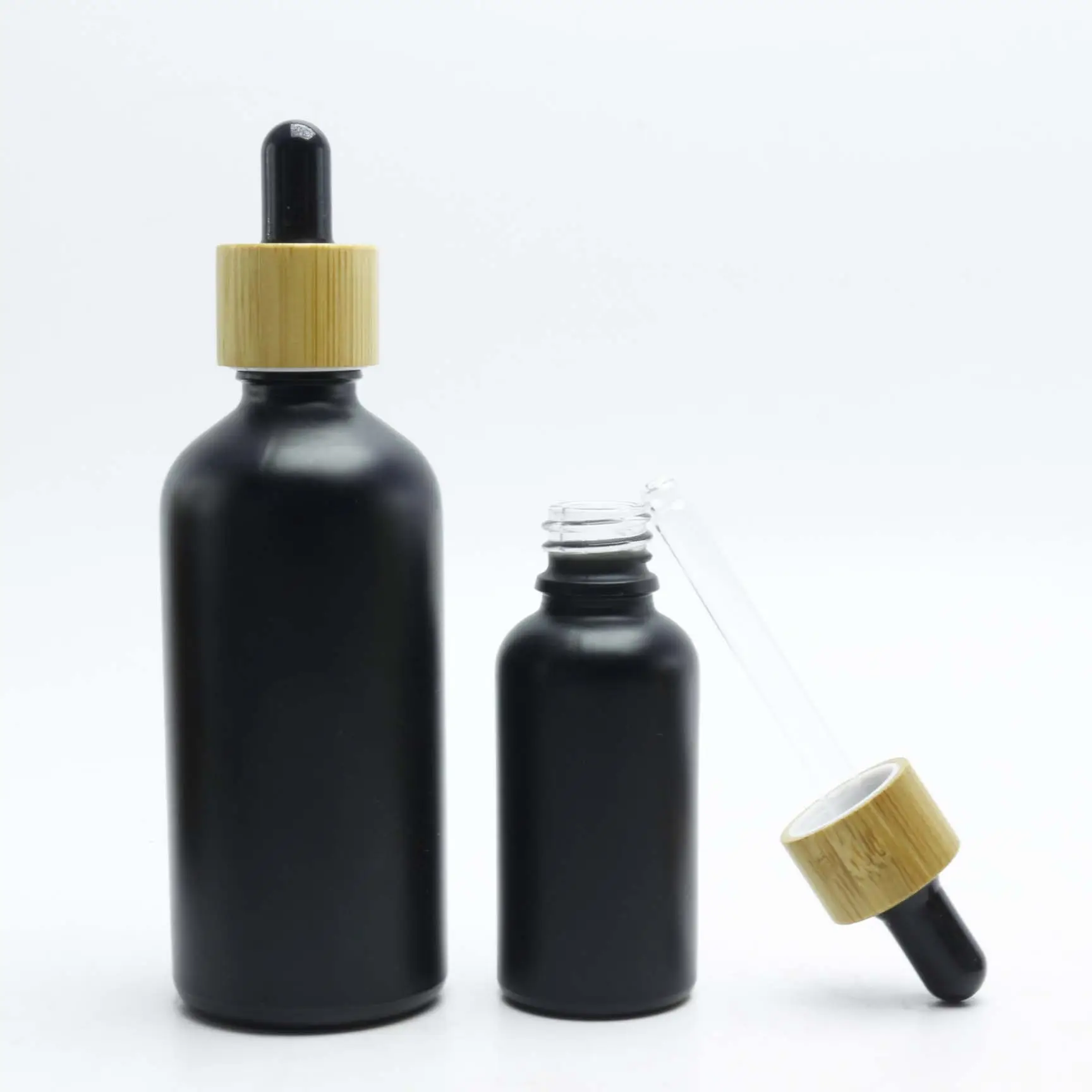 5ml 10ml 15ml 20ml 30ml 1 oz 50ml 100ml shiny dark violet color glass dropper bottle matte black essential oil serum bottles