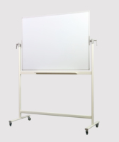Tableau blanc magnétique mobile pliable double face réversible effaçable à sec sur pied avec roulettes, personnalisable pour usine