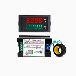 แหล่งจ่ายไฟ DL69-2042T 110V 220V AC0-500V ~ 0-100.0A ความแม่นยำสูง 4 หลัก จอแสดงผล LED คู่ ขนาด 0.39 นิ้ว โวลต์มิเตอร์ แอมมิเตอร์ - Product Image 3