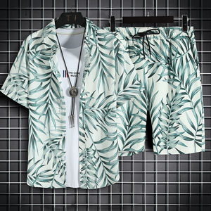 Ensemble de Plage Tendance pour <span class=keywords><strong>Homme</strong></span> Été 2024 : <span class=keywords><strong>Chemise</strong></span> à Manches Courtes et Short Décontractés, Ample et Élégant avec Motif Fleuri - Product Image 6