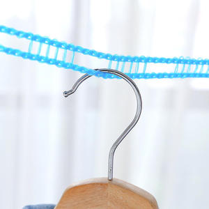 Séchoir à linge rétractable résistant au vent pour l'intérieur et l'extérieur, ligne à linge avec pinces <span class=keywords><strong>en</strong></span> acier inoxydable - Product Image 2