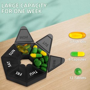 Logo personalizzato 7 giorni scatola rotonda della pillola organizzatore all'ingrosso pp pillola <span class=keywords><strong>contenitore</strong></span> di plastica <span class=keywords><strong>per</strong></span> medicina e pillole - Product Image 3