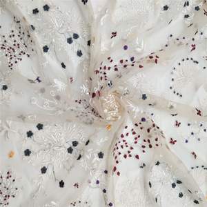 Tela de encaje bordado de malla de flores multicolor Producto de origen de fábrica - Product Image 3