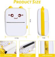 Mini imprimante photo intelligente portable pour enfants, noir et blanc, USB pour rouleaux de papier thermique sans fil, compatible IOS, plastique