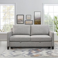 Personnalisé 2 sièges + chaise salon canapé pliable tasse rainure accoudoir canapé-lit en L avec rangement sans fil USB charge
