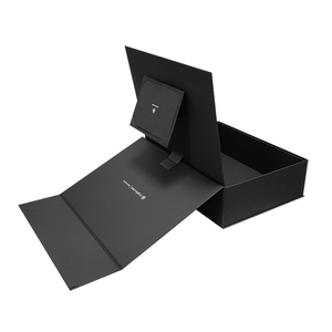 Magnet Closure Lid Cardboard Rigid <b>Gift</b> <b>Box</b> Luxury <b>Black</b> Paper Packaging with Embossing Recyclable and Custom Logo - Product Image 6