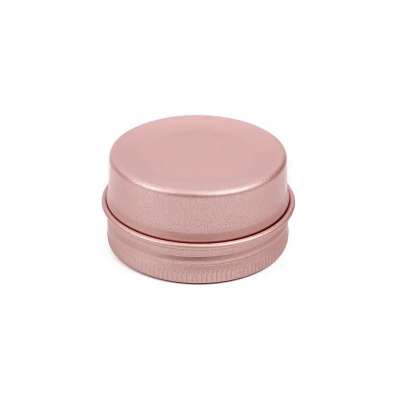 Custom Logo 30g Screw Lid Rose gold Aluminum Tin Box Cosmetic Storage Tin Lip Balm Metal Jar