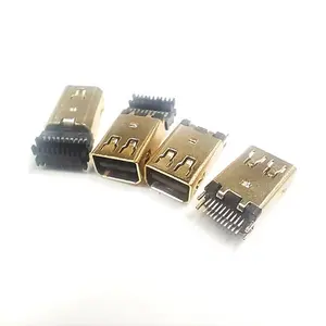 Puerto de pantalla 4K 8K UHD 20Pin SMT Receptáculo 4 Shell Tails DIP Male Display Port DP Connector