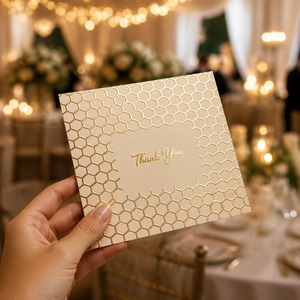 Biglietti di ringraziamento personalizzati neri opachi con goffratura a nido d'ape UV e lamina oro rosa, biglietti di auguri di lusso per aziende, confezione all'ingrosso - Product Image 3