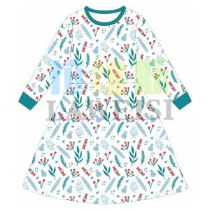 Ropa para niños Estampado <span class=keywords><strong>de</strong></span> bambú Pelele <span class=keywords><strong>de</strong></span> bebé Onesie Vestido <span class=keywords><strong>de</strong></span> noche <span class=keywords><strong>de</strong></span> Navidad Vestidos <span class=keywords><strong>de</strong></span> niña Pijamas familiares para fiesta - Product Image 2