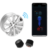Alat Pengukur Tekanan Ban untuk Sepeda Motor BLE Wireless TPMS Tekanan Suhu Real Time Alarm Suara Android IOS ODM