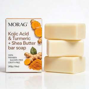 Savon au curcuma, à l'acide kojique, au citron et au beurre de karité 10 oz Barre blanchissante naturelle végétalienne pour peaux grasses Anti-acné - Product Image 4