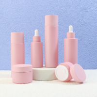 Ensemble de flacons cosmétiques mats roses de 100 ml, 50 ml et 30 ml, emballage pour flacons pompe à mousse pour le visage, flacons pulvérisateurs