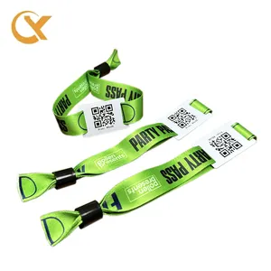 Customized Printing 13.56MHZ Fabric Wrist Band RFID Woven Bracelet Wristband For Festival Events