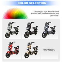 Scooter électrique 48V 500W, pneu à vide de 14 pouces, 2 places, vélo électrique, vélo électrique pour adultes