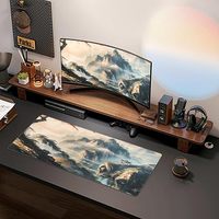 Tapis de souris de jeu de grande taille avec base en caoutchouc personnalisée, design paysage, grande taille, personnalisable