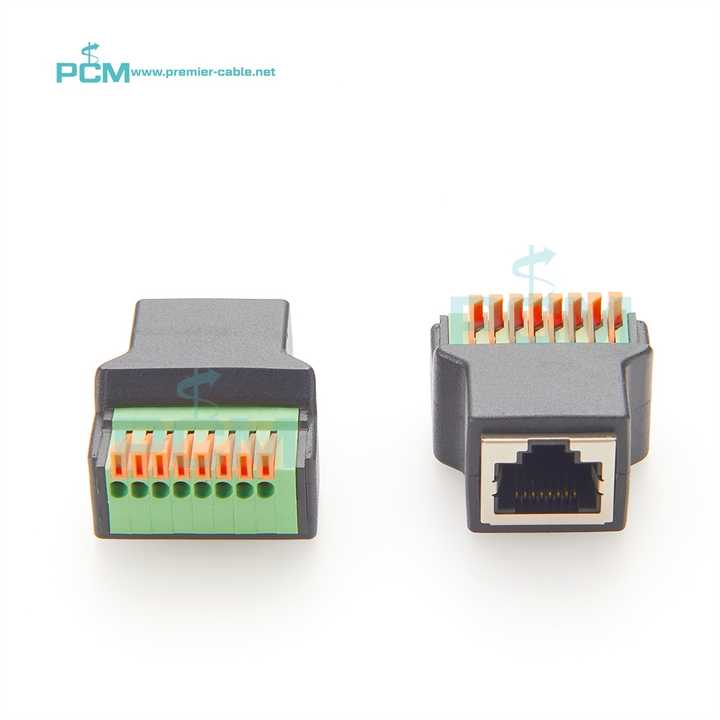 Ethernet RJ45 Female to Push Terminal Block Adapter, RJ45 Terminal