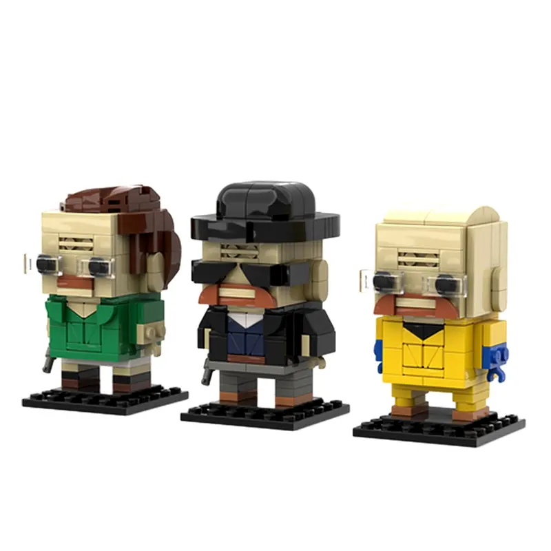 Goldmoc Mini figura de acción Walter White Bundle Brickheadz modelo conjunto bloques de construcción