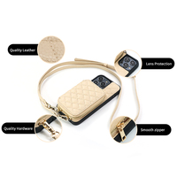 Casing ponsel kulit multifungsi, casing selempang ponsel produksi pabrik dengan dompet
