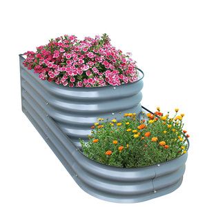 Galvanized Multi-Tiered Raised Garden Bed Kit Factory Price for Home Outdoor Vegetable Planting with <b>Rubber</b> <b>Strip</b> Edging - Product Image 4