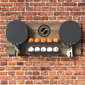 Wooden ping-pong paddle <b>storage</b> rack, school game room paddle <b>storage</b> rack, <b>wall</b>-mounted living room ping-pong paddle <b>storage</b> - Product Image 1