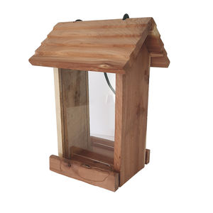 Jaula para Pájaros Silvestres Colgante de Madera de Pino de Estilo Moderno Marca Carillard, Excelente Calidad, Estación Aviar para Exteriores, Forma de Casa, Tamaño Mediano - Product Image 1