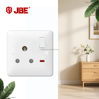 Enchufe Redondo con Interruptor Estándar Británico de 15A y 1 Puerto, BS546, Baquelita Blanca, 250V, Retro, Fácil Instalación, para Hogar, Oficina, Hotel