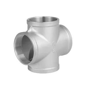 316 Sanitary Cross Connection Fittings Female Stainless Steel For Pipe Connection