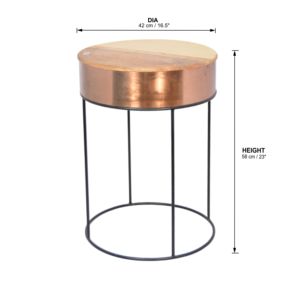 Modern Design Metal <b>Side</b> <b>Table</b> With Acacia Wood Top and Frame <b>for</b> Home Office or Living Room Bedroom As <b>Sofa</b> <b>Side</b> <b>Table</b> - Product Image 5