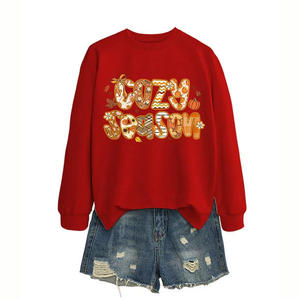 Sudadera de Invierno Extra Grande de Moda para Mujer, Bordada con Feliz Navidad, Estilo Vintage, con Capucha, Festiva - Product Image 3