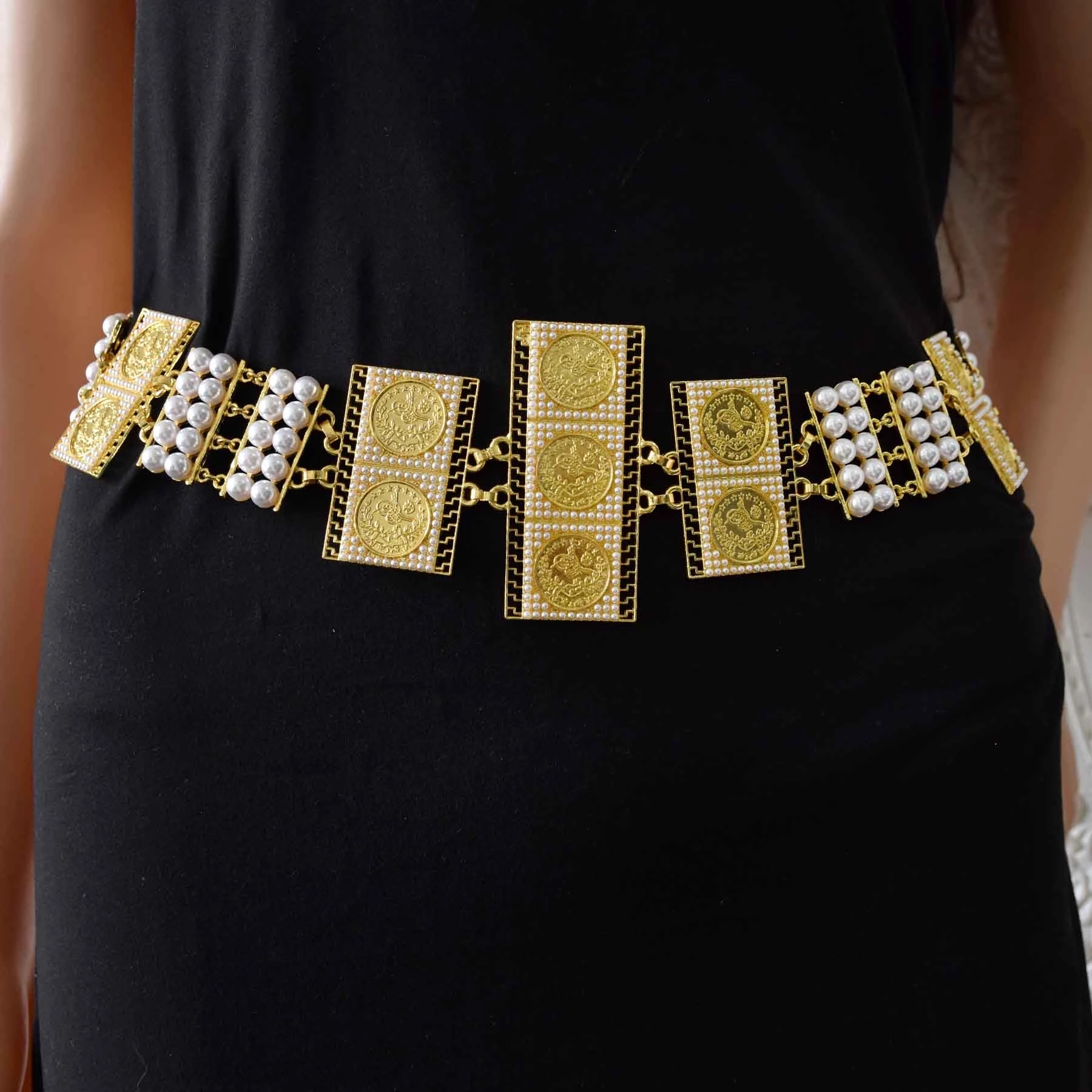 slim fit dress slacks Unique Designer Ladies Waist Metal Belt – JHONEA ACCESSORIES main image 1