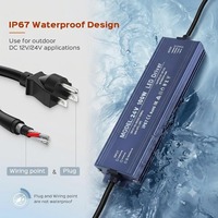 Controlador LED Impermeable IP67 12V/24V 300W Entrada AC110-130V Doble AC-DC Admite Enchufes Personalizados para Alumbrado Público e Iluminación LED Exterior