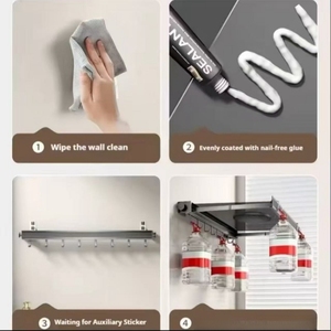 Filet de séchage en aluminium <span class=keywords><strong>pour</strong></span> balcon Fenêtre non perforée Conception télescopique pliante <span class=keywords><strong>pour</strong></span> chaussettes et chaussures peu encombrantes Vêtements dans la salle de bain - Product Image 6